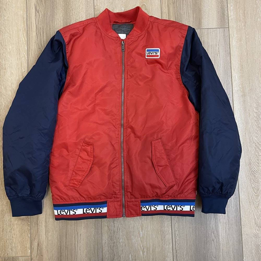Levi's Bomber Jacket Red‎ Colorblock Youth Boys Size XL